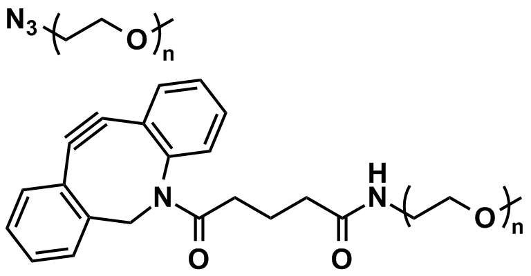 Figure 19: m-dPEG®-azide (upper) and m-dPEG®-DBCO (lower) products for click chemistry applications.