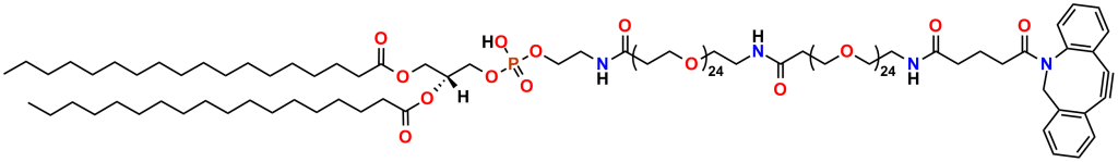 Figure 28: DBCO-dPEG®24-amido-dPEG®24-DSPE, a dPEG® construct designed with click chemistry reactivity for use in liposomes and micelles.
