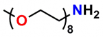 Figure 3. Quanta BioDesign's product number 10278, m-dPEG®8-amine, consists of an amine group and a non-reactive methoxy group on opposite ends of a 29.7 Å monodispersed dPEG® spacer. This compound is not a click chemistry crosslinking product, but as discussed in the text, it is used to improve click chemistry crosslinking in a surface coating application.