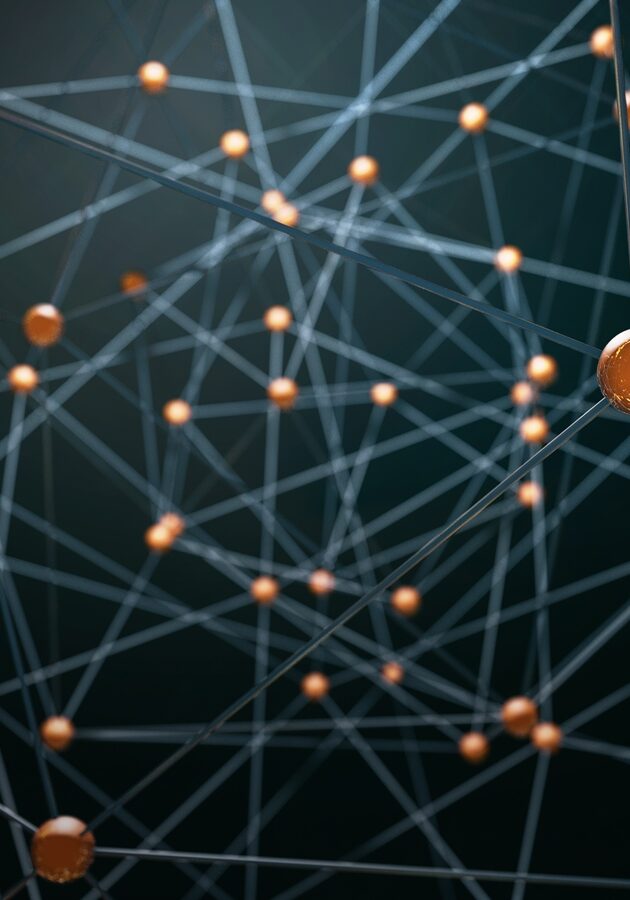 This is an abstract background of a network, which represents the concept of crosslinking.